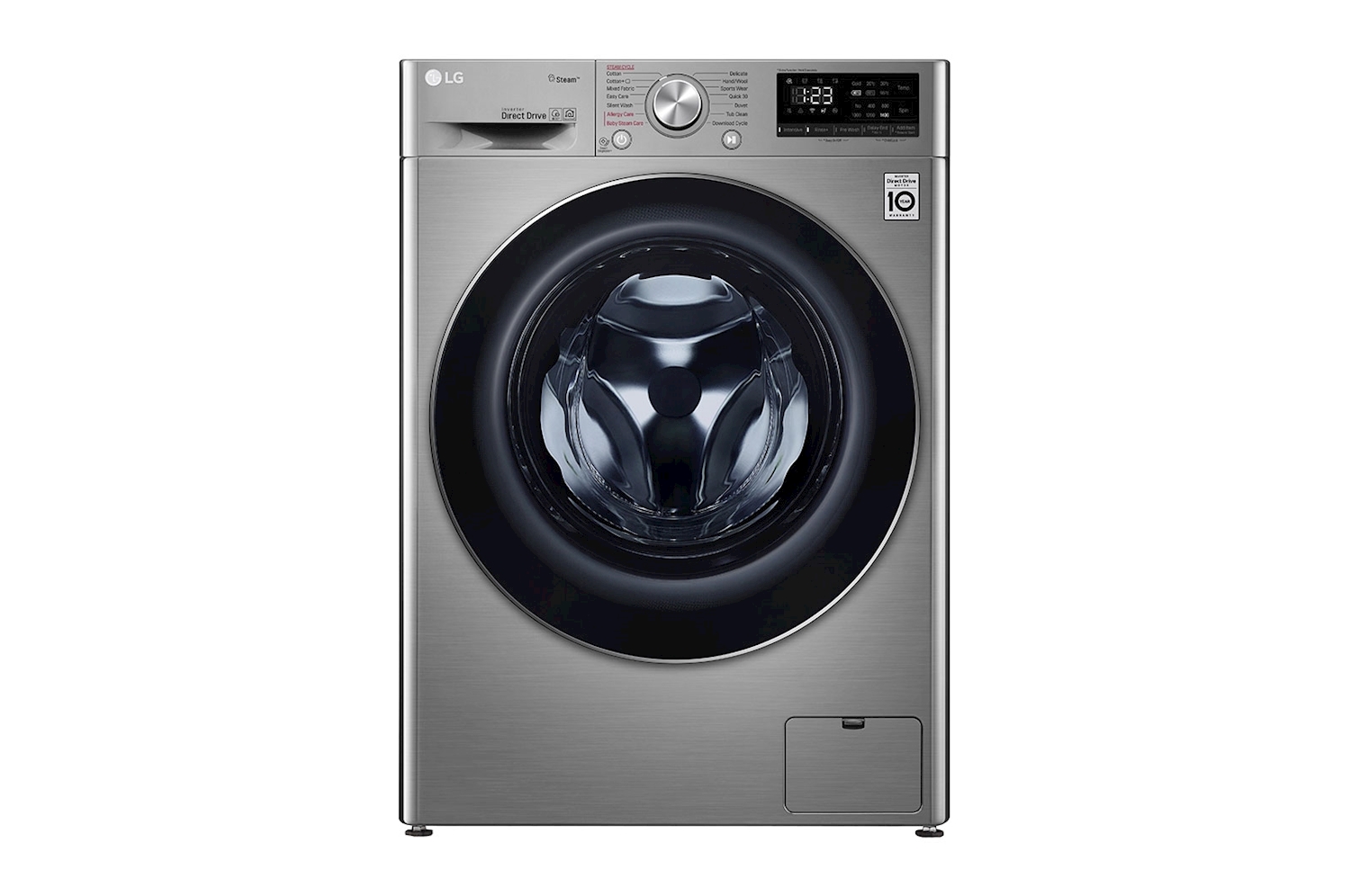 LG front loading Washer, 8 Kg, Bigger Capacity, AI DD, Steam, ThinQ, Silver